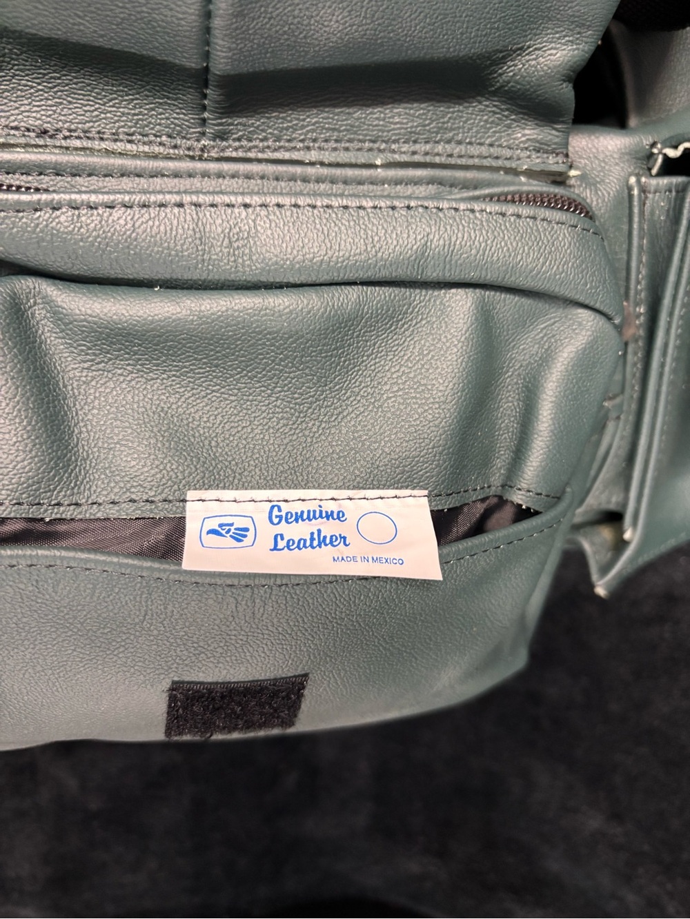 Genuine Leather Teal Crossbody Chest Sling Bag Made in Mexico - Picture 8 of 16